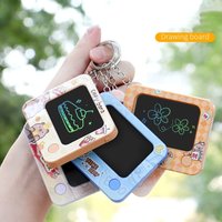 Graffiti Drawing Board Keychain Cartoon Animal Schoolbag Pendant Keyring One-click Clearing DIY Painting Key Chain Kids Gifts