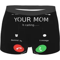 Humor Your Mom Is Calling Underpants Homme Panties Male Underwear Print Couple Sexy Set Calecon