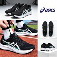 Asics Men Mid-Top Running Shoes, Lightweight Breathable Shock Absorbing Non-slip Wear Resistant Sports Sneakers 1011B874-002