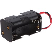 Hot Sale AA Battery Holder 6V for 4 x AA Batteries Black Plastic Storage Box AA Battery Case Dual Layers With Wire Lead