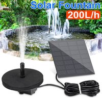 1.5W Solar Fountain Pump with 6Nozzles Solar Powered Pump with Solar Panel Kit for Bird Bath,Pond,Garden and Other Places
