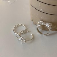 925 Sterling Silver Bow Tie Open Finger Ring For Women Gift Cute Design Fashion Jewelry Wholesale