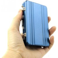 New Aluminum Storage Box Mini Suitcase Design, Business ID Credit Card Holder, Portable Jewelry & Card Organizer Rectangle Case