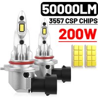 LED 9005 HB3 9006 HB4 Car Light 200W Headlight Super Bright H1 H4 H7 H11 H8 H9 50000LM 6000K White Headlamp Fog Bulbs 12V 2pcs