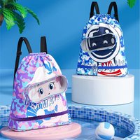 Children's Swimming Bag Waterproof Beach Gym Backpack Kids Drawstring Bags Storage Shoulder Pack Dry Wet Separated Bag Large