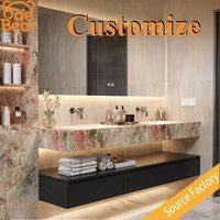 Luxury Wall Mount Marble Sink Hand Crafted Waterproof Anti Stain Wear Resistant Easy Clean Natural Stone MultiScenario Bathroom