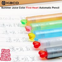 KACO Cute Mechanical Pencil Creative Heart Fresh Semi-Transparent Grip Shockproof Tip Auto Lead Pen Office School Supplies 샤프