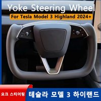 Yoke Handle Heating Steering Wheel For Tesla Model 3 Highland 2024 2025 2026 Personalized Racing Leather Customized Accessories