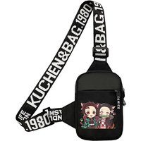 Demon Slayer Sports Chest Bag Men Small Mobile Phone Anime Figure Messenger Bags Boy Waist Bags Multi-Function Carry-on Bag Gift