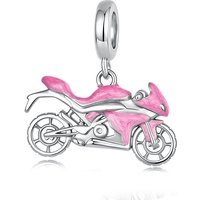 AliExpress WOSTU Colorful Travel DIY Charms Pink Motorcycle Cute Cat Bus Beads Bicycle Camera Traffic tool pendant Fit Bracelet Necklace