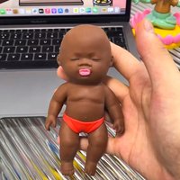 Decompression Black Doll Pinch Fun African Palm Small Doll Strange Miniatures Interesting Ugly Doll Ventilatory Children's Toys