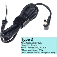 DC 5.5 x 2.5 / 5.5*2.5 Power Supply Plug Connector With Cord / Cable For Toshiba Asus Lenovo Laptop Adapter 1.2m