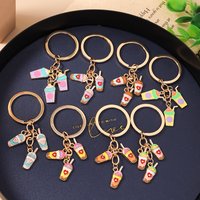Aihua Cute Bubble Tea Keychain for Women Food Drinks Beverage Keyring Car Key Handbag Pendants Ornaments Jewelry Gifts Trinkets