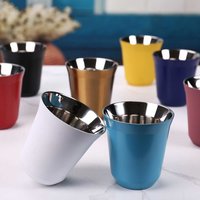 160ML 304 Espresso Mugs Stainless Steel Coffee Milk Water Drink Breakfast Cups Insulated Double Wall Safe Texture