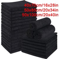 5/2 Pcs Black Microfiber Bleach Proof Beauty Hair Salon Towel Hair Drying Towel Set For Hotel Resort Spa