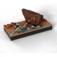 400PCS Star Battle Micro Diorama Sandcrawler & Landspeeder 3D Poster Model Moc Building Bricks Diy Creative Kid Festival Gifts