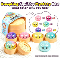 Sparkle Bun Squishy Toy Slow Rebound Stress Relief Squeeze Ball Soft With Bead&Steamer Fidget Toy for Anxiety Relief Sensory Toy