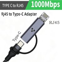 1000Mbps USB-C to RJ45 Network Adapter Portable Type C to RJ45 Ethernet Connector Network Conversion, for Laptop Switche Router