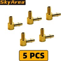5PCS M5 Copper Water Nozzle 90 Degree L Type 5mm Oil Fuel Tank Inlet Nozzles for DIY RC Gasoline Jet Boats Connecting Parts