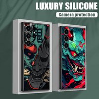 Japanese Culture Oni Mask Samurai Phone Case For Samsung Galaxy S26 Ultra Cases S25 FE S24 S23 S21 Ultra S20 FE S22 Plus Cover