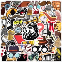 50/100 Pcs Cartoon Detective Character Theme Stickers DIY for Phone Case Suitcase Diary Stationery Box Removable Decals