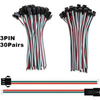 30 Pairs JST SM 3 Pin 15cm Connectors for WS2812B WS2811 WS2812 WS2814 SK6812 for WS2812B WS2811 WS2812 LED Strip Light