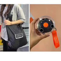 Portable folding and retractable storage bag for outdoor urinals, multifunctional small circular shopping bag