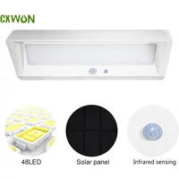 Lumières LED extérieures à énergie solaire avec capteur PIR lampe Rechargeable projecteurs de sécurité étanches pour l'éclairage de Patio de jardin