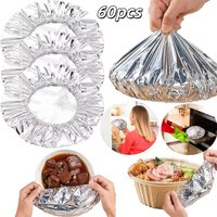 10-40pcs Reusable Aluminum Foil Bowl Cover Heat Insulation And Heat Preservation Food Grade Oven Takeaway Picnic