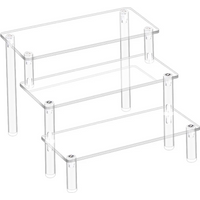 1-4 Tier Acrylic Display Stand Durable Display Rack For Cupcake Perfume Doll Transparent Trapezoidal Blind Box Storage Shelf