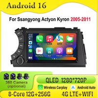 Android 16 Car Multimedia Player CarPlay GPS Navigation Bluetooth 4G WiFi Car Radio For Ssangyong Actyon Kyron 2005-2011