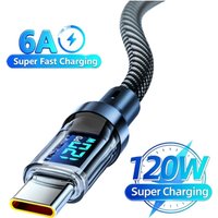 100W USB C 120W USB A Charging Cables with LED Display Screen, USB C=C-C,USB A=A-C, Not for Xiaomi iPhone Samsung