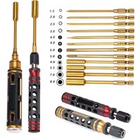 4 in 1 Hexagon Screwdriver 1.5 2.0 2.5 3.0mm 6.35mm Quick Change Allen Key Hex Screws Wrench Tool for 1/8 1/10 RC Car SCX10 TRX4