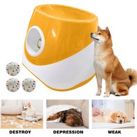 Automatic Dog Ball Launcher with 3 Distance for Medium & Small Dogs (Orange)
