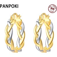 925 Sterling Silver Simple Mixing Colors Daily Earrings Jewelry Versatile Hoop Earrings For Women Jewelry Party Fine Gifts