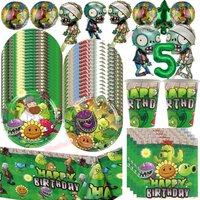 Game Plants vs. Zombies Birthday Party Decoration Kit Happy Birthday Banner Cup Plate for Kids Favor Gifts Baby Shower Supplies