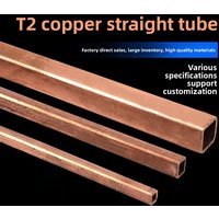 Tube carré et rectangulaire en cuivre pur T2, tuyau creux en cuivre pour bobine d'induction à moyenne et haute fréquence, tailles 4/6/8/10/15/20/30~
