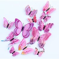 12 stücke 3d Doppels chicht Schmetterlinge Wanda uf kleber Wohnzimmer Dekor Hochzeit Kinderzimmer Dekoration DIY Wand kunst Magnet Aufkleber