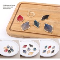 6pcs Diy Jewelry Accessories Exquisite Hand Woven Hollow Leaves Water Drop Earrings Necklace Bracelet Material Pendant
