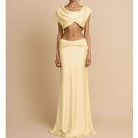 Sexy Fashion Women's Skirt 2 Piece Set 2026 Summer Irregular Cropped Top+Maxi Long Skirts Dress Sets Evening Party Club Female