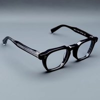 Handmade Retro Square Glasses Frame for Men Women Trendy Thick Frame Eyeglasses High Quality Acetate Japanese Vintage Eyewear
