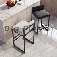 Modern Minimalism Bar Stools Kitchen Modern Chairs Reception Soft Nordic Single Velvet Bar Stool Living Room Indoor Furniture