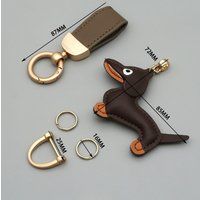 Personalized Logo Cute Sausage Dog Bag Keyring Laser Custom Name Number Leather Key Chain Ring Rope Car Keychain Man Woman