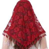 Summer Church Shawl Lace Veil Silk Scarf Bandana Church Prayer Wedding Mantilla Chapel White Embroidered Hijab Women Scarves