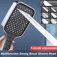 7 Modes Large Shower Head Adjustable One Key Stop Bathroom High-pressure Water-saving Shower Mixer Nozzles Bathroom Accessories
