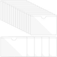 20/30Pcs Self-Adhesive Label Holder Card Pockets Sleeves Label Holder Clear Library Card Holders with Top Open for Index Cards