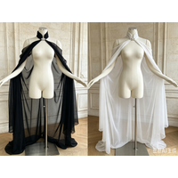 Mittelalterlicher Schal-Umhang für Damen aus Chiffon, Gotischer Wicca-Umhang, Cosplay-Kleid, Halloween-Kostüm, Dünner Schal-Umhang, Bühnenkostüm