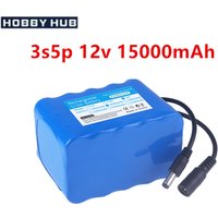 12V 15000mah New Portable 3S5P 18650 Rechargeable Li-Ion lithium battery 12v For LED Lamp Light Backup Powe Etc+ 12.6V Charger