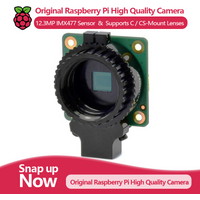 Original Raspberry Pi High Quality Camera, 12.3MP IMX477 Sensor, High Sensitivity, Supports C-Mount and CS-Mount Lenses