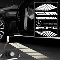2Pcs LED Welcome Projector Light for Mercedes Benz AMG a B C E S Class W177 W247 W205 Car Rearview Mirror Compatible